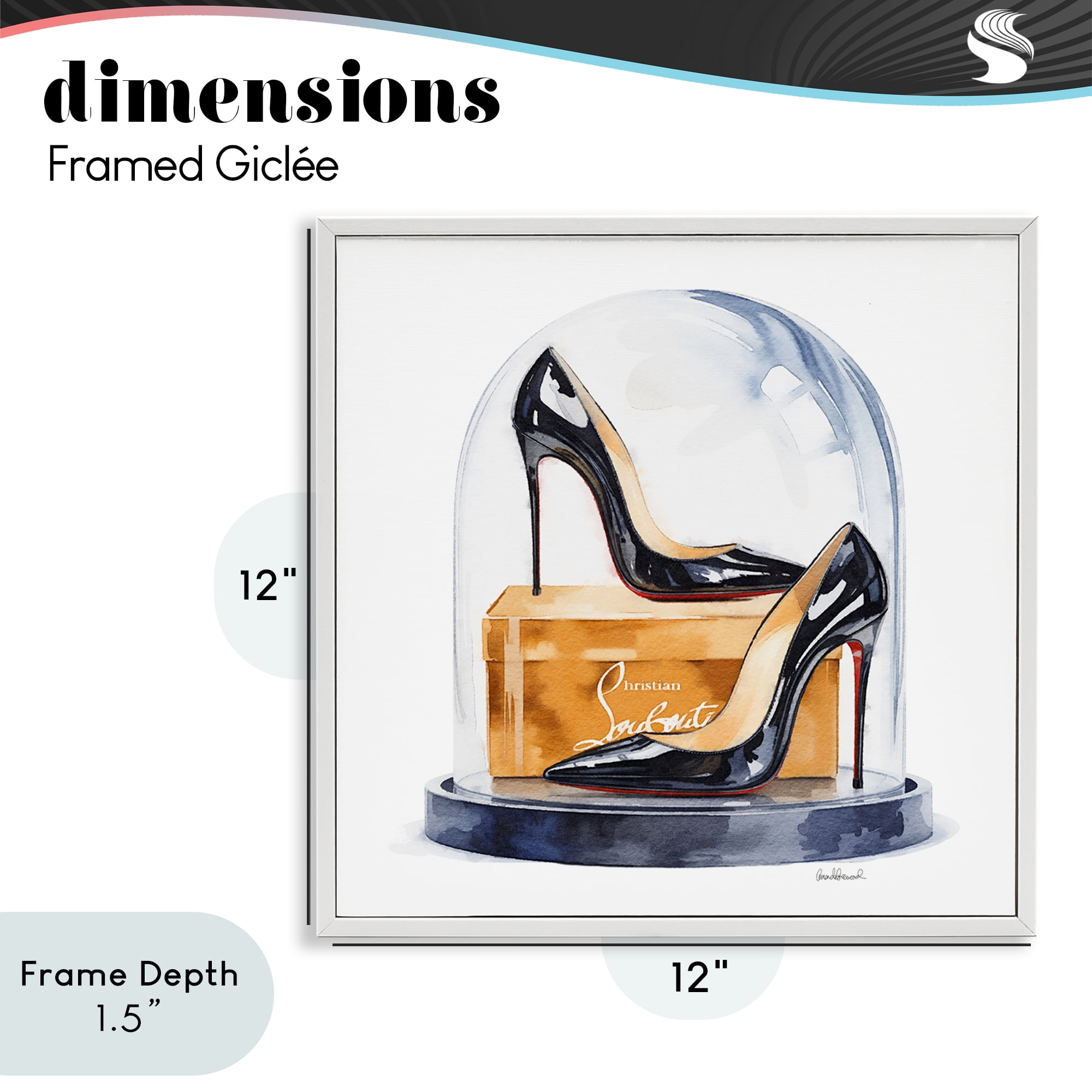 Stupell Industries Black High Heels Dome White Framed Giclee Art, design by Amanda Greenwood