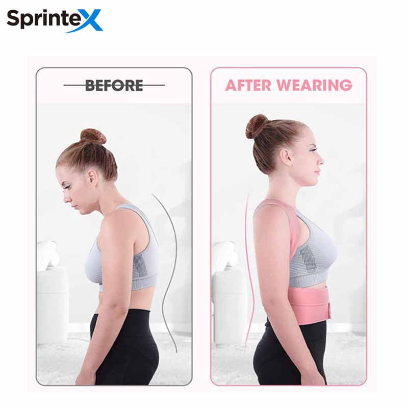 Sprintex Back Brace Posture Corrector for Women and Men, Shoulder Straightener Adjustable Back Support Upper and Lower Back Pain Relief - Scoliosis Hunchback Hump Thoracic Spine Corrector
