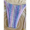 thumbnail image 4 of Bikini ZAFUL con cuerda de punto triangular de 2 piezas, color morado L, 4 of 5