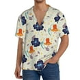 thumbnail image 2 of Disketp Men's Hawaiian Flower Leaves Print Shirts Button Down Holiday Beach Shirts-X-Large, 2 of 5