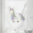 thumbnail image 1 of Unicorn Party Tapestry, Simple Doodle of a Stars and Happy Magic Maned Horse Print, Fabric Wall Hanging Decor for Bedroom Living Room Dorm, 5 Sizes, White and Multicolor, by Ambesonne, 1 of 1