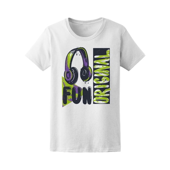 Headphones Fun Original Grunge T-Shirt Men -Image by Shutterstock, Male x-Large