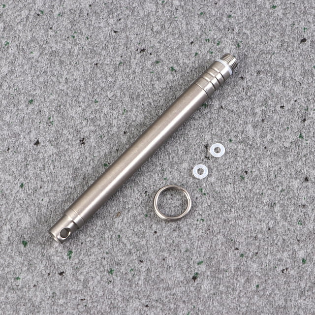 1 Palillo de dientes portátil de titanio, herramienta de limpieza dental de metal, palillo integrado con soporte para uso doméstico y exterior, color plata