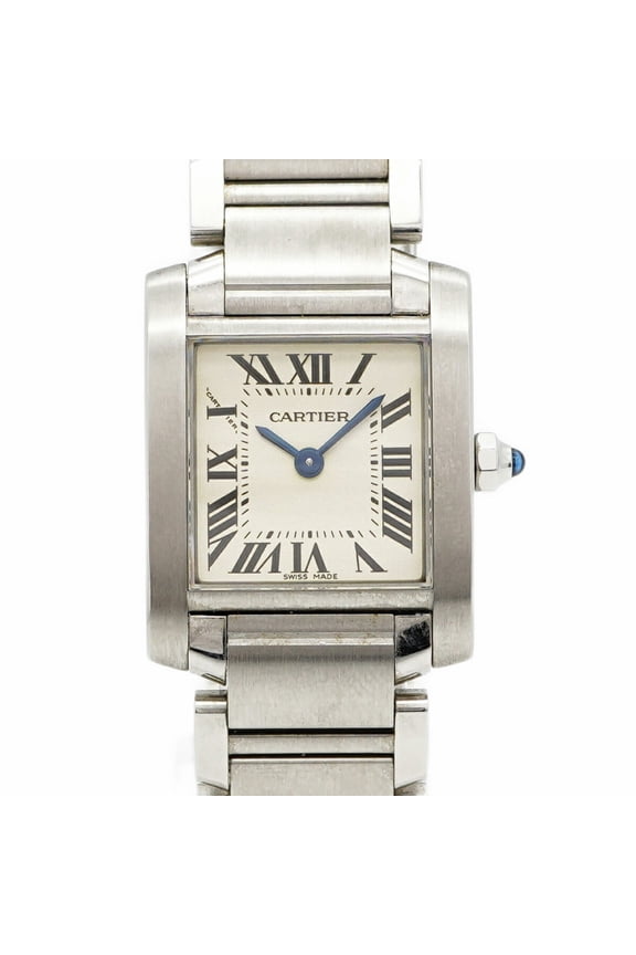 Pre-Owned Cartier Tank Franaise SM W51008Q3 Ivory Dial Women's Watch (Good)