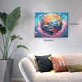 thumbnail image 2 of Balery Colorful Whimsical Earth Pattern Canvas Decorative Picture – 30x40in Premium Wall Art, Modern Canvas Print for Home Decor（Horizontal）, 2 of 6
