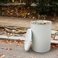 thumbnail image 4 of Plexon Large Metal Trash Can with Lid 20 Gallon, Decorative Outdoor Trash Can, Heavy Duty Galvanized Metal Bucket with Lid for Kitchen Garage Farmhouse, Beige, 4 of 10
