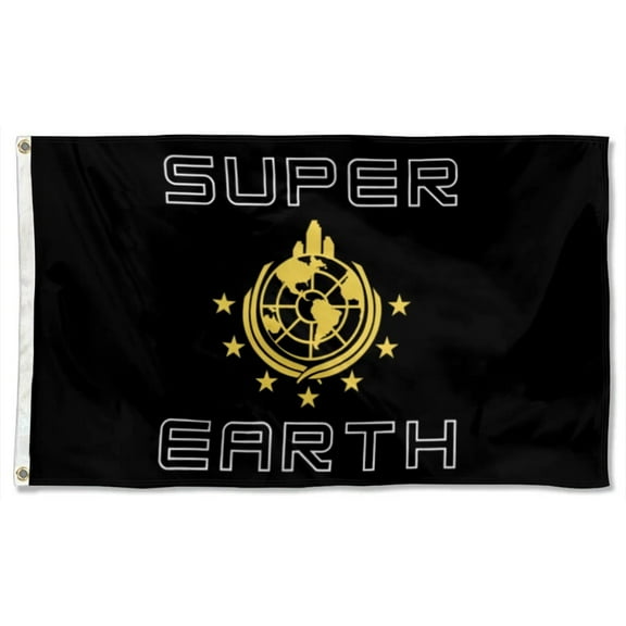 Super Earth black Flags Banner Home Yard Garden Decor 3x5Feet