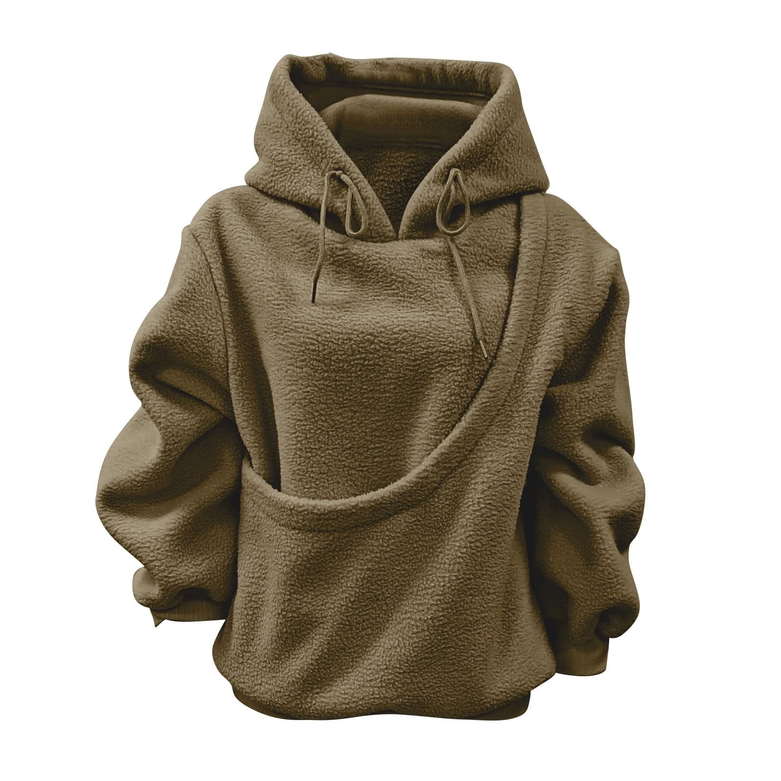Kangaroo Pocket Cat Dog Pouch Hooded Sweatshirts Women Solid Long Sleeve Warm Pet Carrier Pullover Animal Holder Hoodie