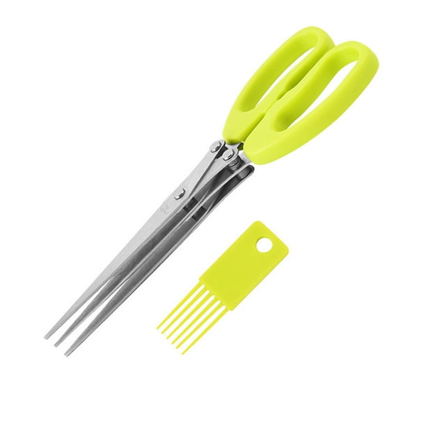 Matsuzay Tijeras Herramienta de cocina multifuncional Tijeras Quitar cebollín Herramientas de corte Dispositivo de recorte Cortar especias Cocinar hierba Cocina y Comedor Tres capas Matsuzay HA080305-01