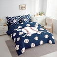 thumbnail image 4 of Manfei Baseball Game 7-Piece Twin Bedding Sets,Ball Sport Bedding Comforter Set,White Deepblue Sheet Sets For Girls Kids,Super Cozy Room Decor Reversible, 4 of 9