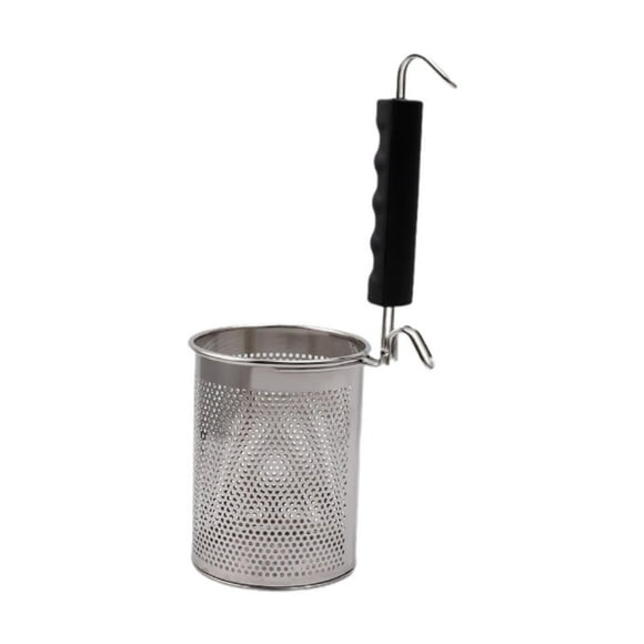 Filador de canasta de pasta de malla de acero inoxidable, ola de mesh de cocina de cocina skimmer para albóndigas enjuagando ramen de fideos Cilindro S