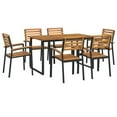 thumbnail image 2 of vidaXL Patio Dining Set Outdoor Table and Chair Solid Wood Acacia and Metal, 2 of 46