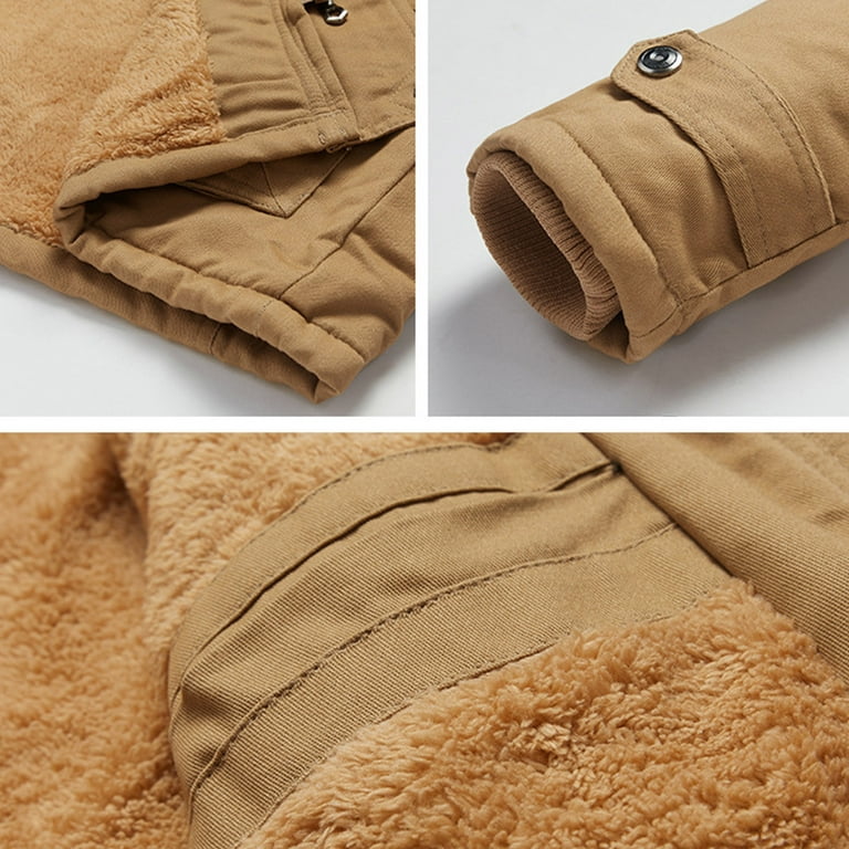 LEEy-world Mens Winter Coats With Hood Men's Full-Zip Softshell
