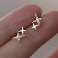 thumbnail image 4 of Stunning Double Star Stud Earrings with Zircon Inlay - 18K Gold Plated for Women's Proposal and Engagement Parties - Perfect Gift Idea, 4 of 4