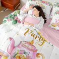 thumbnail image 4 of Manfei Vintage Floral Teacups Bedding Comforter Set 7 Pieces for Female Men,Exotic Style Full Bedding Set Lightweight,Flowers Rose Teapot Fitted Sheet Flat Sheet,Super Cozy Room Decor,Reversible, 4 of 8