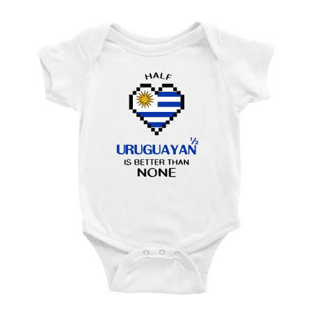 

Half Uruguayan Is Better Than None Cute Baby Bodysuit (White 12-18 Months)