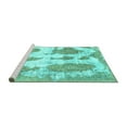 thumbnail image 2 of Ahgly Company Machine Washable Indoor Round Abstract Turquoise Blue Modern Area Rugs, 7' Round, 2 of 4