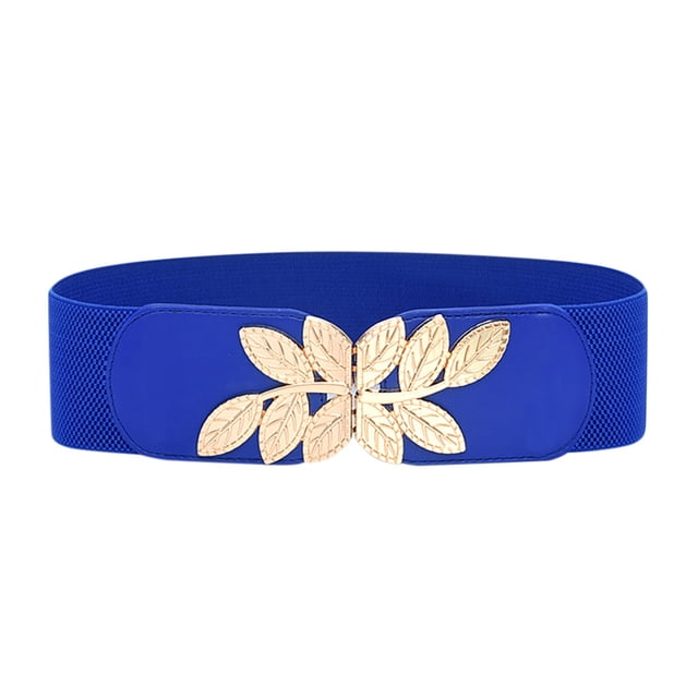 Ceinture de Taille pour Femmes, Ceinture Élastique pour Robe, Grand Ceinture à Boucle, Ceinture de Taille Élastique Extensible Tendance avec Design à Boucle Lisse, Douce et Confortable, Grand Ceinture Polyvalente Ajustable pour Robes, Bleu