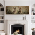 thumbnail image 3 of Large Framed Canvas Print Cute Nature-Inspired Bunny Artwork Wall Art Decorative Ready to Hang Painting for Living room Bedroom - 60"x20" Natural Frame, 3 of 7