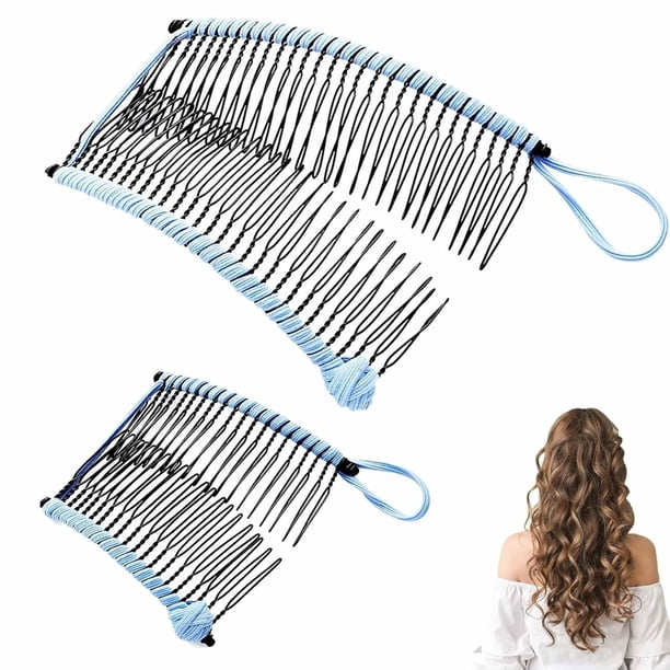 Pinza para el pelo estilo banana elástica vintage, pinzas para el pelo estilo banana para mujer, para cabello grueso, pinzas para el pelo estilo banana elásticas, pinzas para el pelo estilo banana par