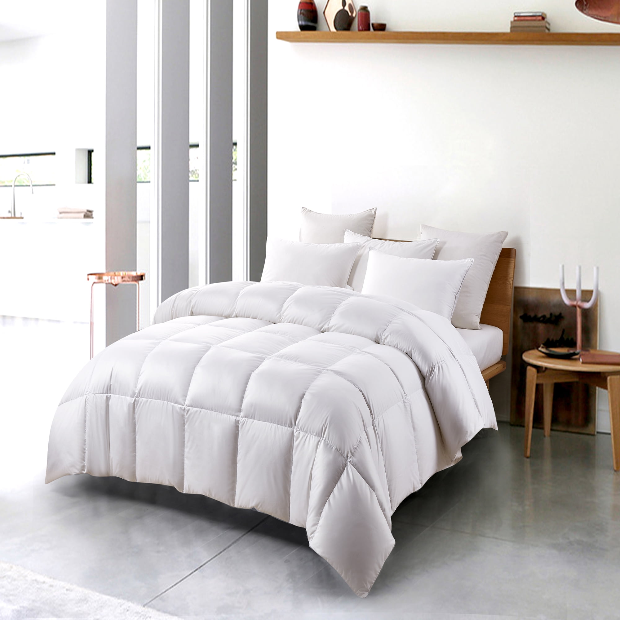 Serta 300 Thread Count White Down Fiber Comforter-All Seasons Warmth
