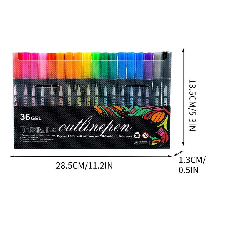 Double Line Outline Markers, Outline Markers 8 Colors Outline Pens