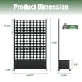 thumbnail image 5 of 73"x 47"x 16"Metal Planter Box with Trellis Privacy Screen, Raised Garden Bed with Dots Trellis & Wheels, Privacy Planters for Patio, Planter Box for Climbing Plants,Black, 5 of 7