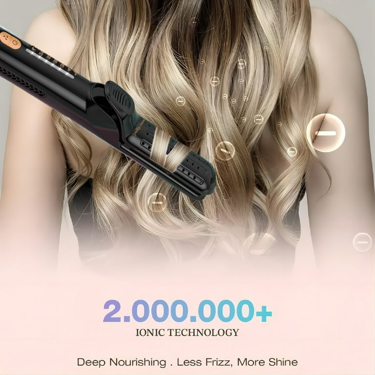 Jungle Wave Airflow Styler Hair Straightener and Curler Ionic Flat Iron Curling Iron with 360 Cool Air Vents Size Black