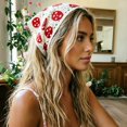 thumbnail image 2 of Krdevn Crochet Triangle Headscarf, Women Vintage Knit Head Wrap, Floral Kerchief Hair Accessory for Travel & Daily Wear, 2 of 4