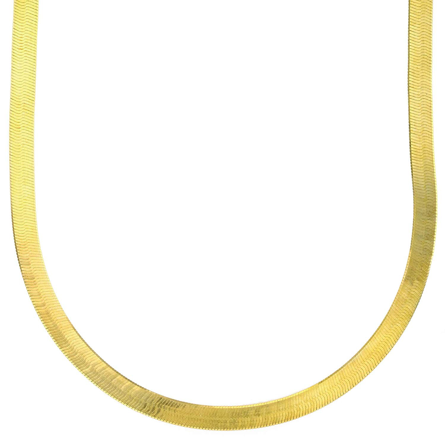 14k Solid Yellow Gold High Polish Herringbone Nacklace in 3mm&5mm Lobster Clasp