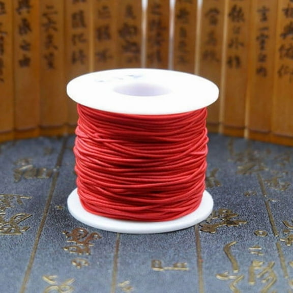 1 Roll Round Elastic Cord Stretchy Thread Stretch String for Clothing Sewing Jewelry Making Red 1.2mm 109.36 Yards(100m)/roll for DIY
