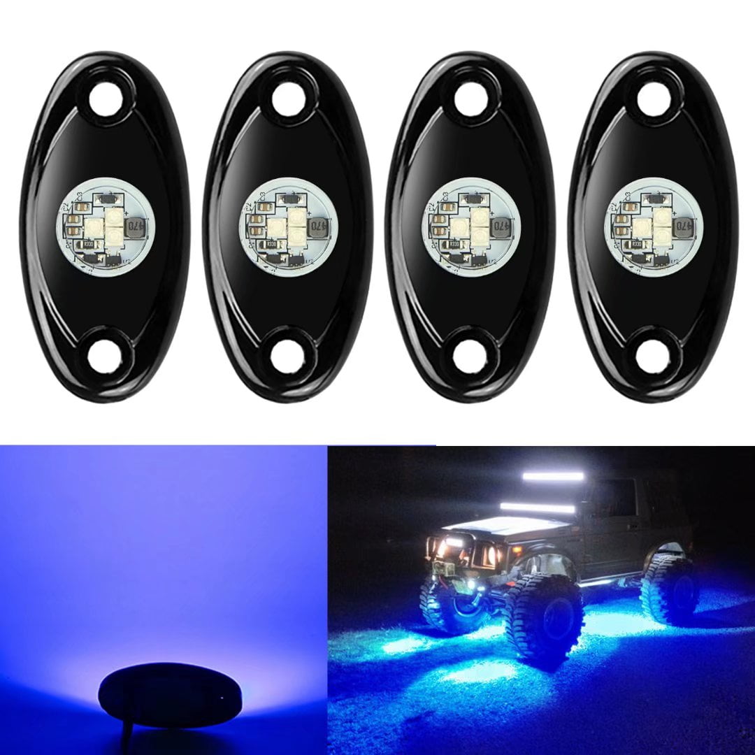 OFFROADTOWN RGB Rock Light Kits RGB LED Rock Lights with 12 pods Lights Multicolor Neon Trail Rig Lights Underglow Wheel Well Rock Lights for UTV ATV SUV Off Road Truck Boat 