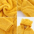 thumbnail image 3 of GYRATEDREAM Toddler Girls Boys Hooded Fleece Jacket Baby Bear Ears Zip Up Solid Color Outwear Coat with Pockets Kids Fall Winter Clothes Ginger for 1-7Y, 3 of 8