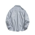 thumbnail image 4 of LpwkSSA Men's Cardigan Shirts Striped Print Long Sleeve Button Down Casual Fashion Loose Lapel Shirt Jacket With Pockets White XXXXL, 4 of 9