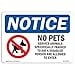thumbnail image 3 of SignMission OS-NS-D-1014-L-16172 OSHA Notice Sign - No Pets Service Animals Allowed, 3 of 4