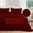 thumbnail image 3 of 1 Piece Luxury 5 Inch Two Layer Ruffle Comforter 550 GSM All Season (King/Cal King Size) Premium Super Soft - 800 TC, 100% Egyptian Cotton- Solid Burgundy Colour, 3 of 7