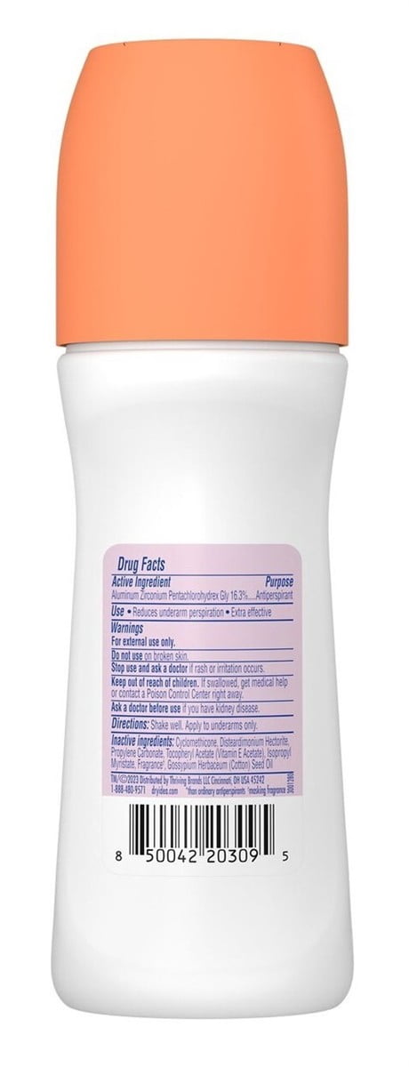 Dry Idea Deodorant 3.25oz Roll On Unscented Antiperspirant (Pack of 2)