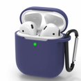 thumbnail image 1 of For Airpods Case Compatible With Airpods 1 & 2 Front Led Visible Case Cover Skin With Carabiner Scratch-Resistant Case-Dark Blue, 1 of 6