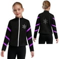 thumbnail image 3 of iiniim Kids Girls Figure Skating Jacket Sport Long Sleeves Training Coat Zip-Up Sweatshirt Outwear Light Purple 12, 3 of 7