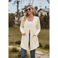 thumbnail image 4 of Anbech Solid Color Women's Cardigan Open Front Shirt with Pockets Long Sleeve Button Design Outwear, 4 of 8