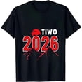 thumbnail image 2 of Men's Cotton Short Sleeve T-Shirt with Bold ' TIO 2026 ' Design Red Mountain Peaks & Sun Circle Graphic, 2 of 6