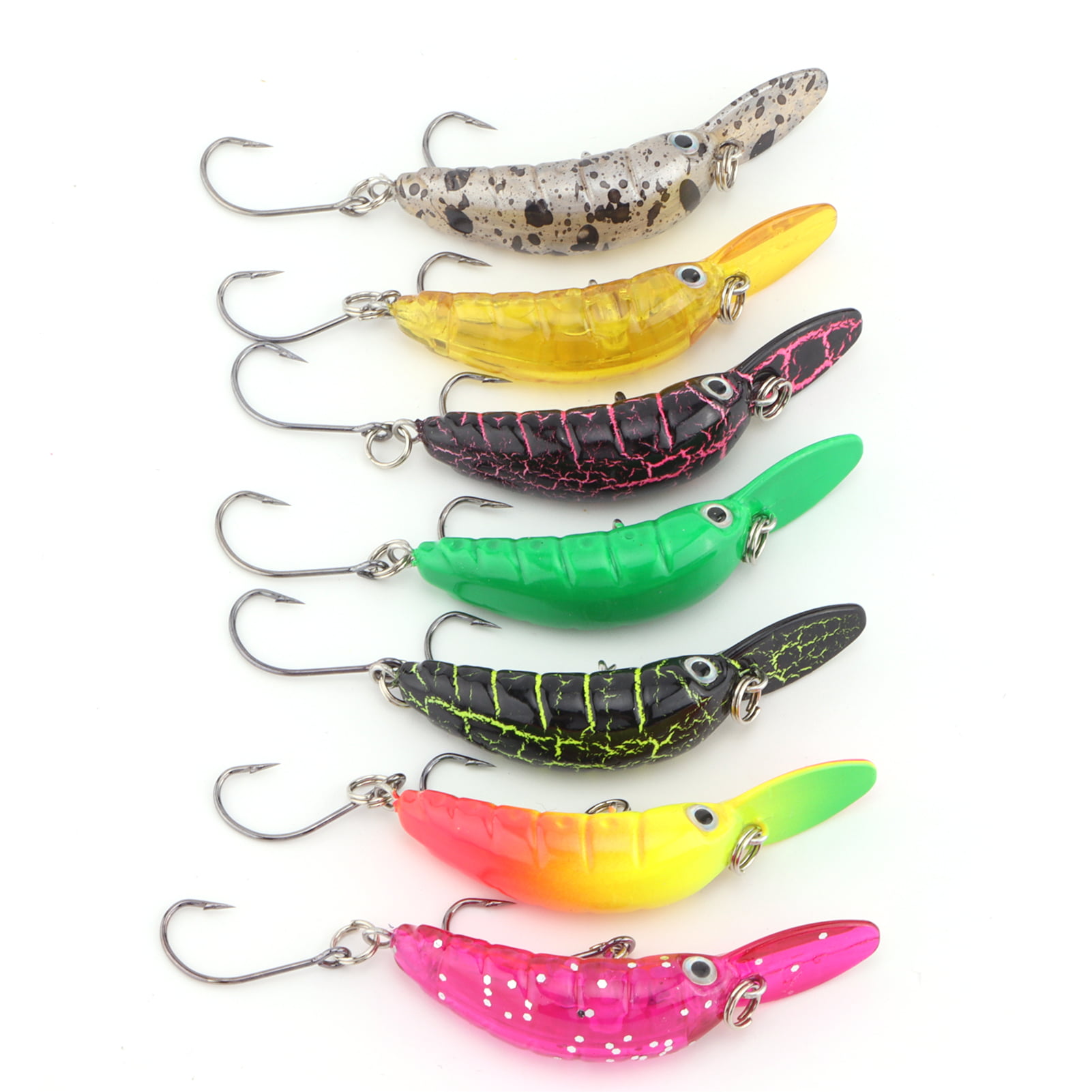 Colorful New 7x Fish Lures Bait Hooks Tackle Minnow Bass Trout Popper Variety 