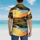 thumbnail image 4 of Balery Oil Painting Style Pasture Cow Camisas hawaianas de manga corta para hombre, camisas playeras de corte holgado, camisas de vacaciones con botones,XX-Large, 4 of 7