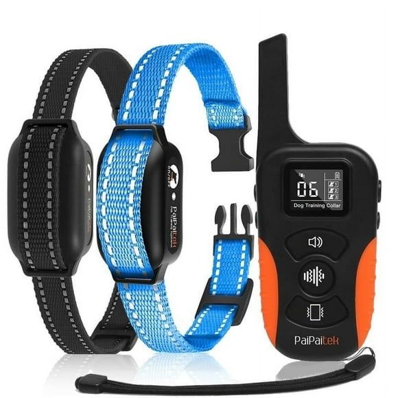 PaiPaitek Dog Collar with Remote Control - No Shock Collar 3300 FT Remote Range, 2 Adjustable Dog Training Collar with 3 Training Modes, Rechargeable & Waterproof E-Collar for Dogs 5-120LBS