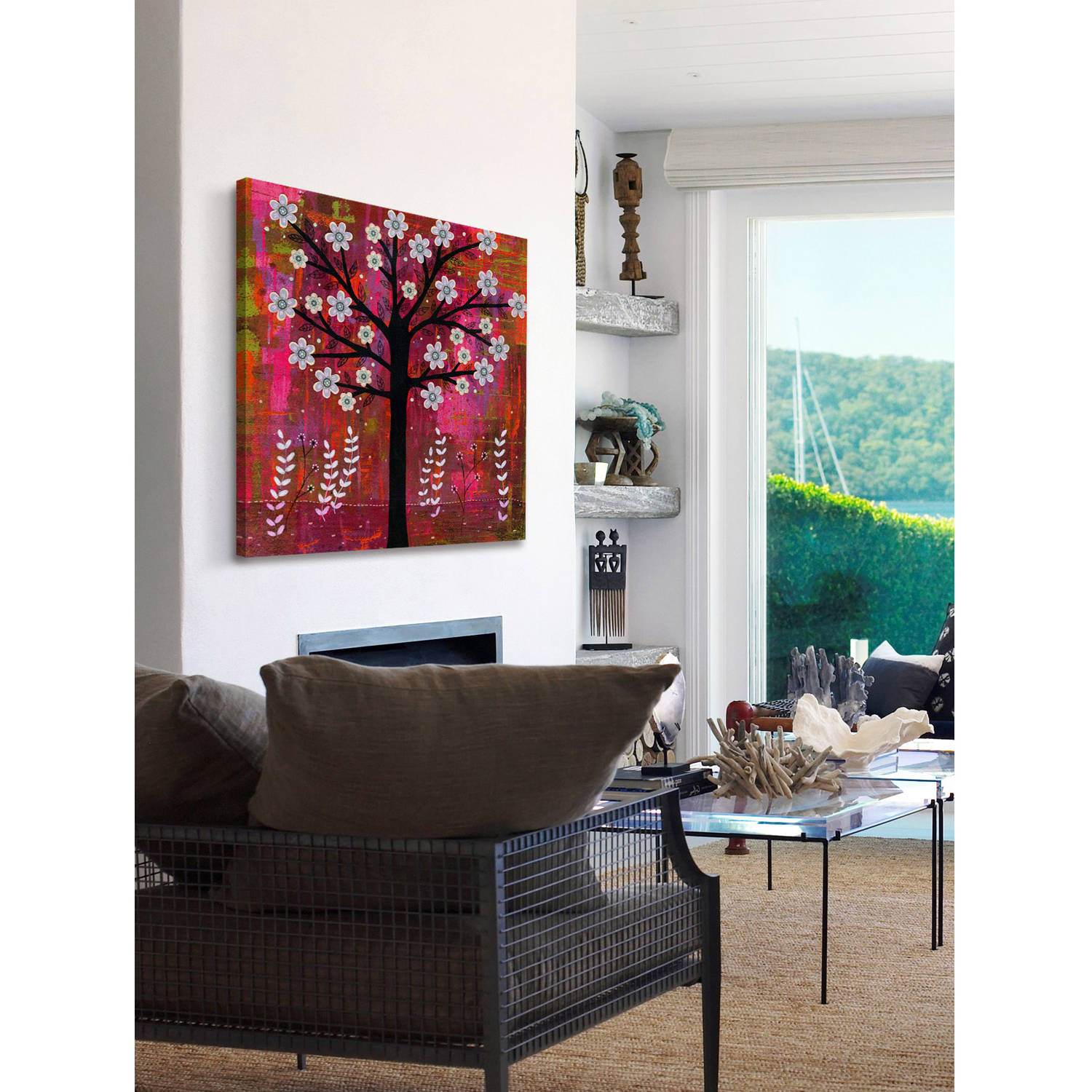 Marmont Hill "Sunset Tree" by Sascalia Painting Print on Wrapped Canvas