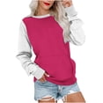 thumbnail image 1 of MeetoTime Sweat-Shirt pour Femmes Mode Automne Manches Longues Col Rond Ample avec Poche, 1 of 5