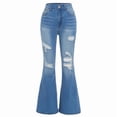 thumbnail image 2 of FEDPOP Baggy Jeans for Girls Wide Leg Ripped High Elastic Waisted Denim Pants Cute Summer Trousers Y2K Streetwear 7-14Y, 2 of 8