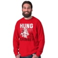 thumbnail image 4 of Xmas Hung By The Chimney Santa Claus Men's Long Sleeve Tee T Shirt Brisco Brands S, 4 of 5