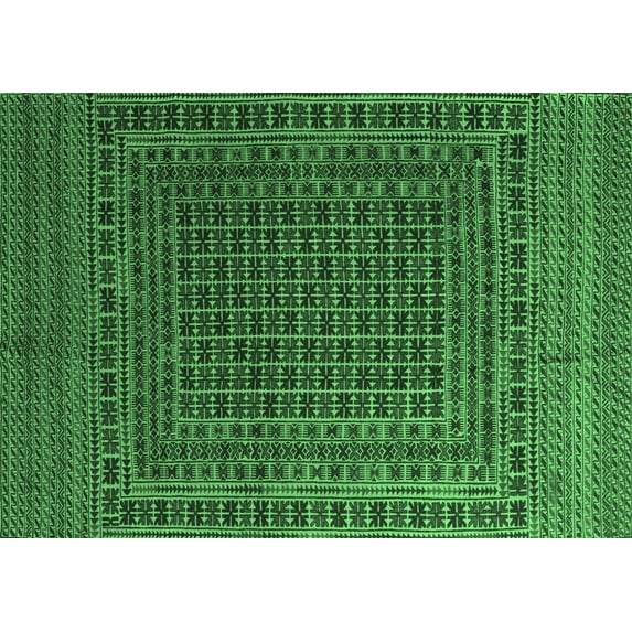 Ahgly Company Indoor Rectangle Persian Emerald Green Traditional Area Rugs, 2' x 3'