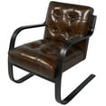 thumbnail image 2 of Avery Arm Chair in Tufted Leather with Metal Frame in Brown Finish, 2 of 2